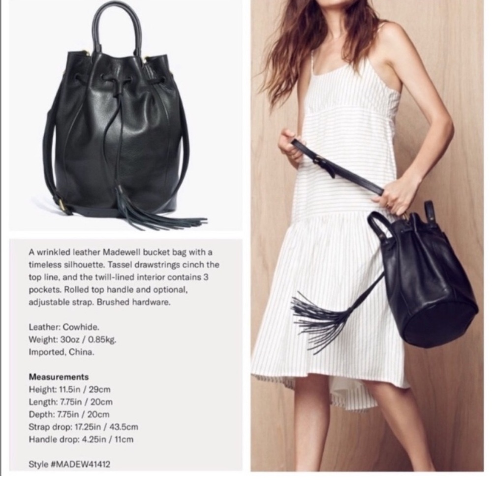 Madewell Austin Leather bucket handbag - Picture 2 of 9
